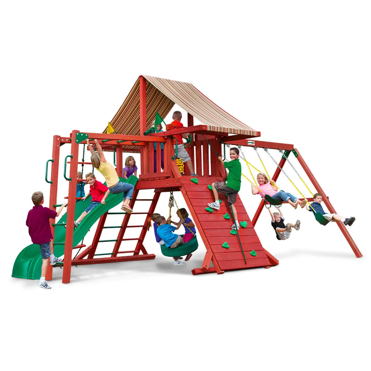 Sun Climber Ii Wooden Swing Set With Monkey Bars 1