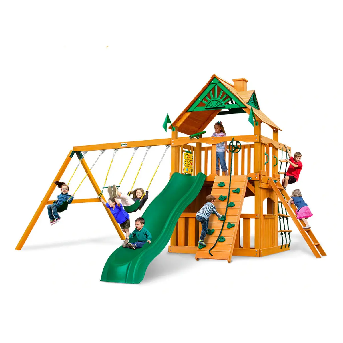 Chateau Clubhouse Ap Wooden Swing Set 1