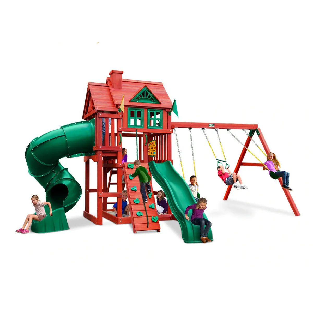 Nantucket Deluxe Wooden Swing Set 1