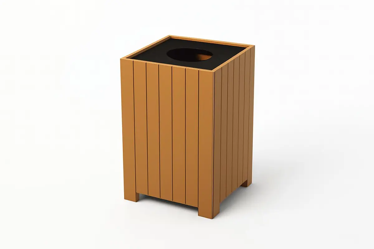 Standard Square Recycled Plastic Trash Receptacle 1