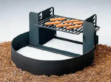 Fire Ring With Adjustable Grate 9" High With 300 Square Inch Cook Area, Set Of 2 1