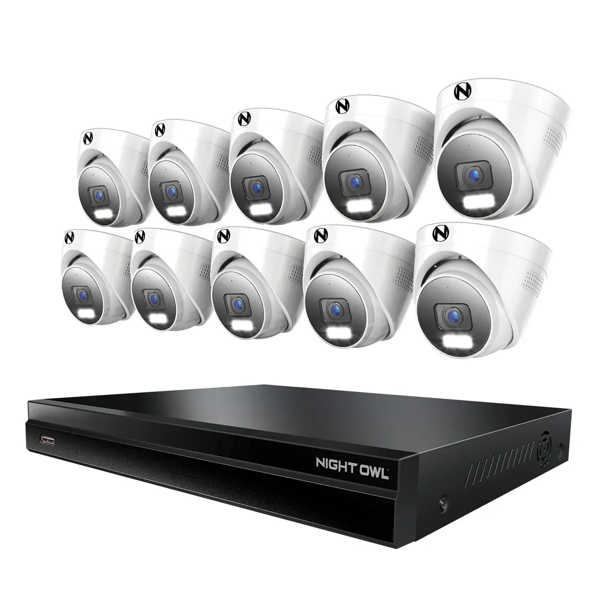 2-Way Audio 32 Channel 12Mp Nvr With 16Tb Hdd And 10 Wired Ip 12Mp Deterrence Dome Cameras 1