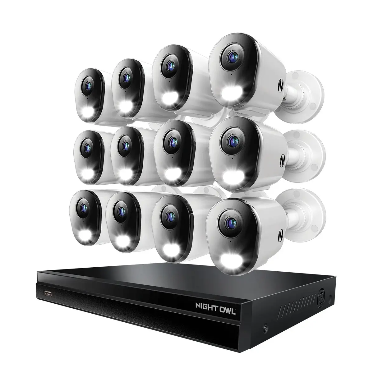2-Way Audio 32 Channel 12Mp Nvr With 16Tb Hdd And 12 Wired Ip 4K Deterrence Cameras 1