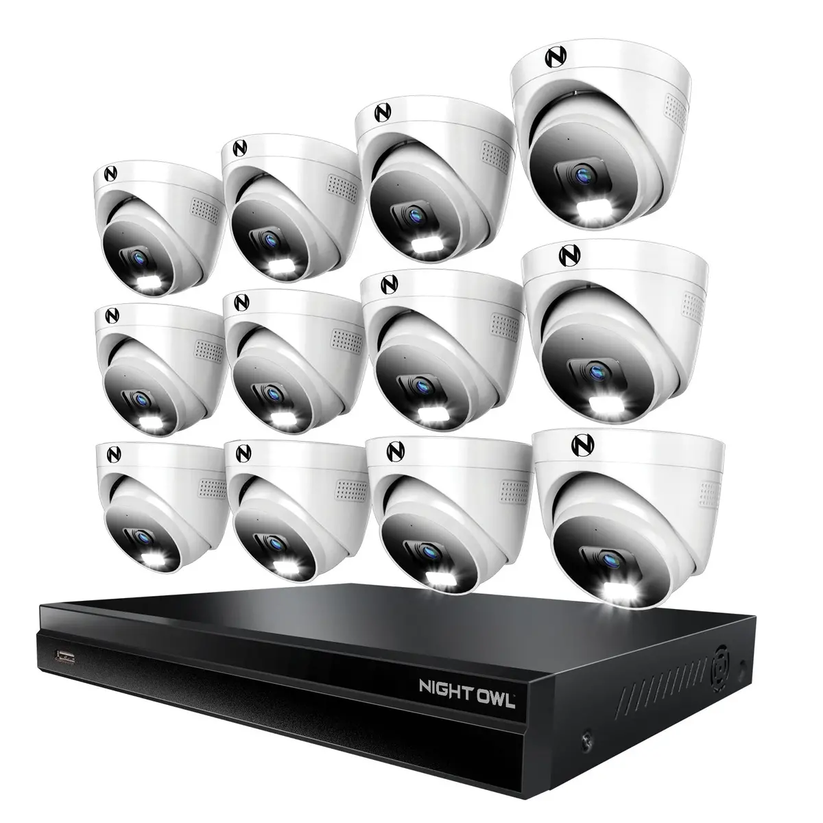 2-Way Audio 32 Channel 12Mp Nvr With 16Tb Hdd And 12 Wired Ip 4K Deterrence Dome Cameras 1