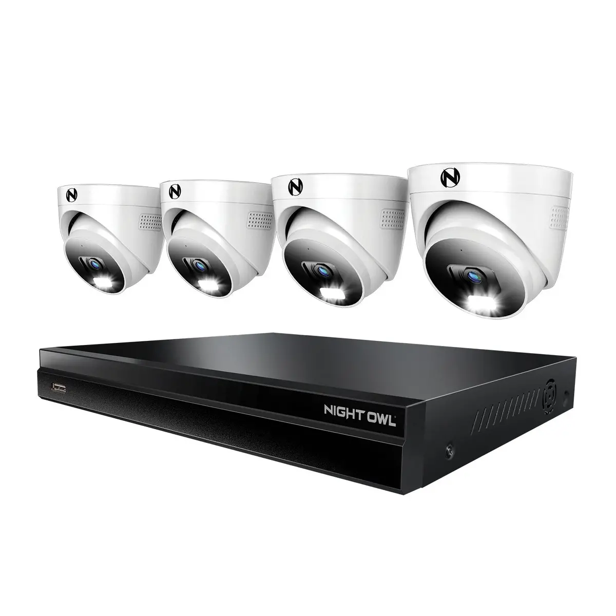 2-Way Audio 32 Channel 12Mp Nvr With 4Tb Hdd And 4 Wired Ip 4K Deterrence Dome Cameras 1