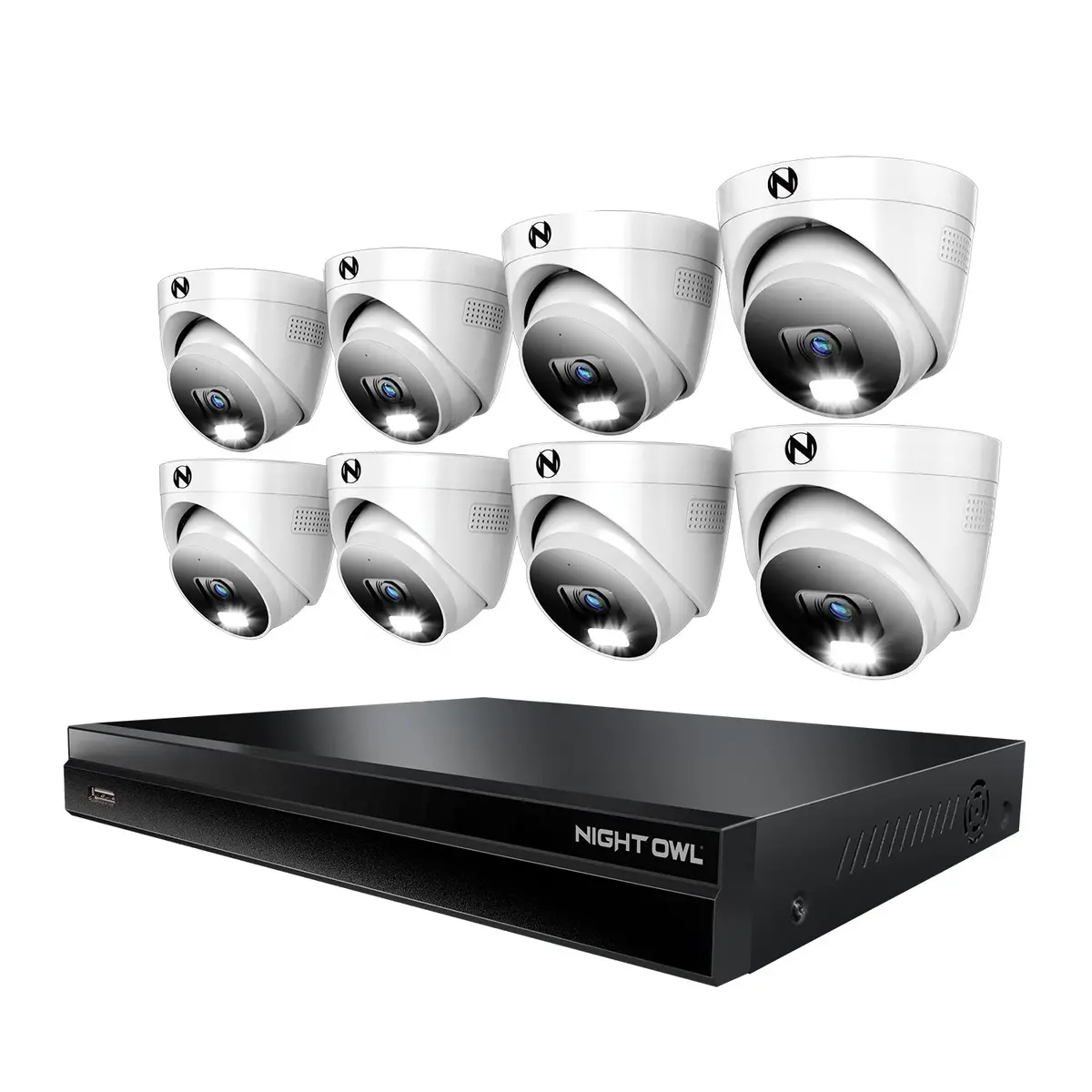 2-Way Audio 32 Channel 12Mp Nvr With 8Tb Hdd And 8 Wired Ip 4K Deterrence Dome Cameras 1