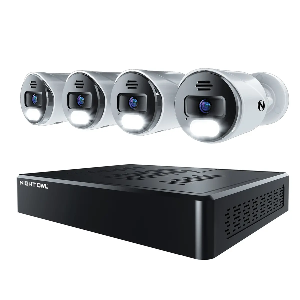 Power Over Ethernet 12 Channel Nvr Security System With 2Tb Hard Drive And 4 Wired Ip 4K Deterrence Cameras 1