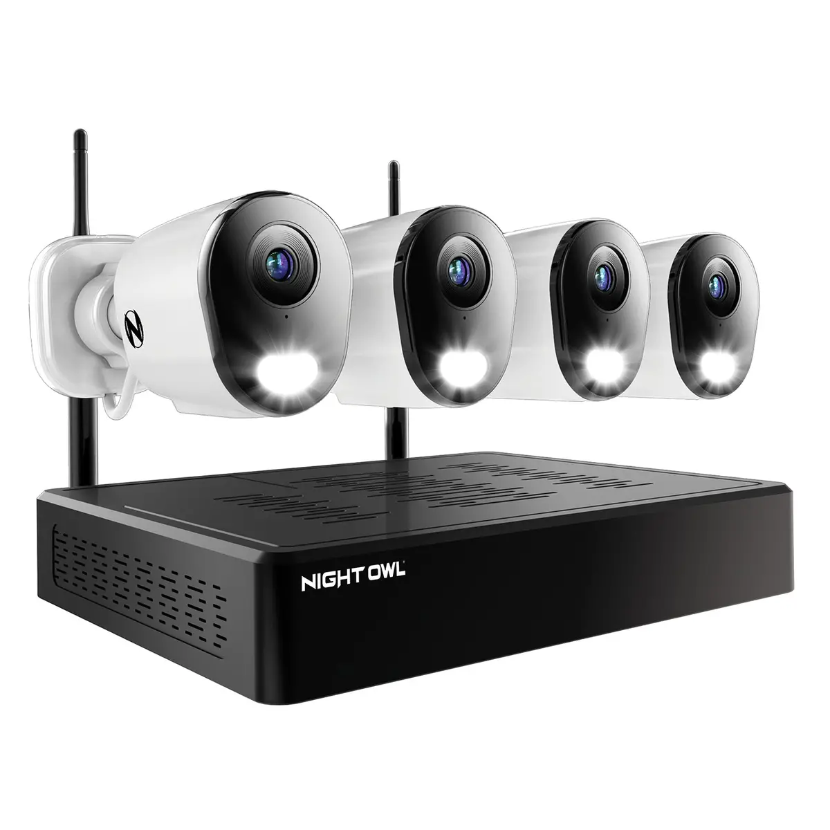 10 Channel 4K Wi-Fi Nvr Security System With 1Tb Hard Drive And 4 Wi-Fi Ip 2K Deterrence Cameras With 2-Way Audio 1
