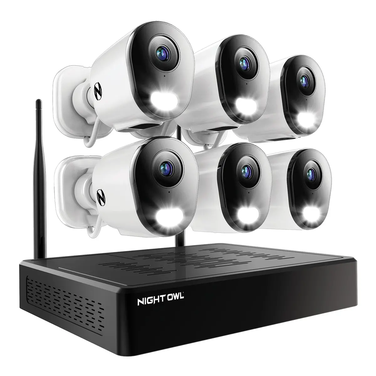 10 Channel 4K Wi-Fi Nvr Security System With 1Tb Hard Drive And 6 Wi-Fi Ip 2K Deterrence Cameras With 2-Way Audio 1