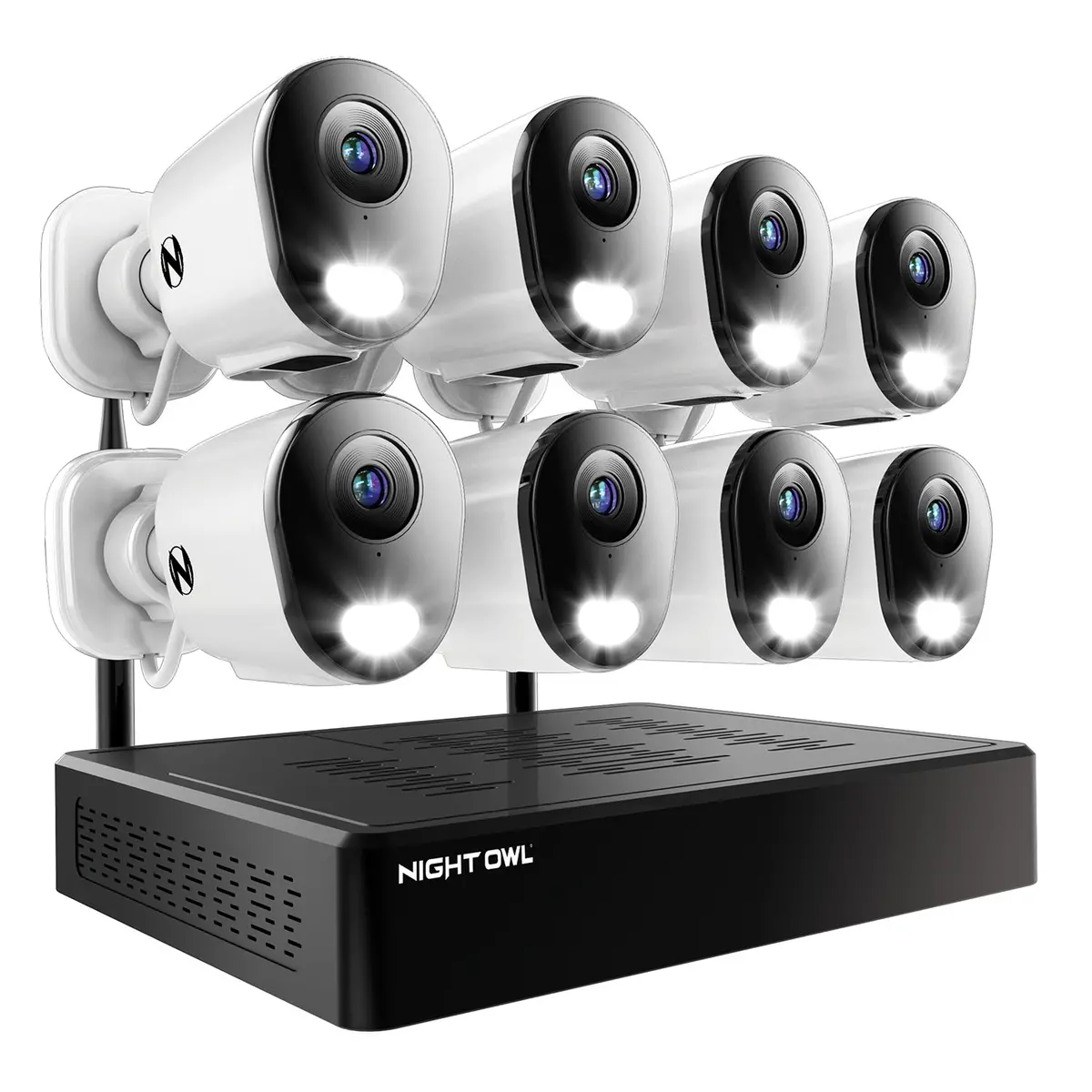 10 Channel 4K Wi-Fi Nvr Security System With 1Tb Hard Drive And 8 Wi-Fi Ip 2K Deterrence Cameras With 2-Way Audio 1