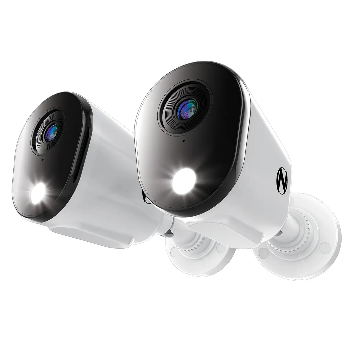 Refurbished Add On Wired 4K Deterrence Cameras With 2-Way Audio - 2 Pack - White 1