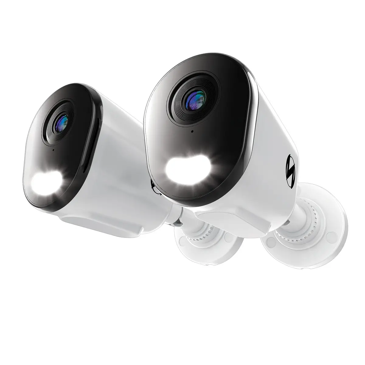 Add On Wired Ip 4K Deterrence Cameras With 2-Way Audio - 2 Pack - White 1
