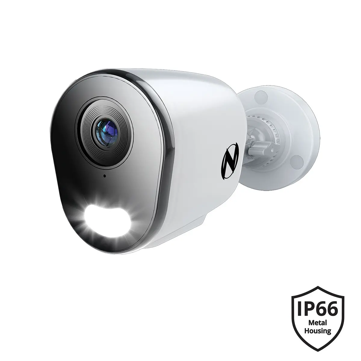 Ruggedized Add On Wired Ip 4K Deterrence Camera With 2-Way Audio - White 1