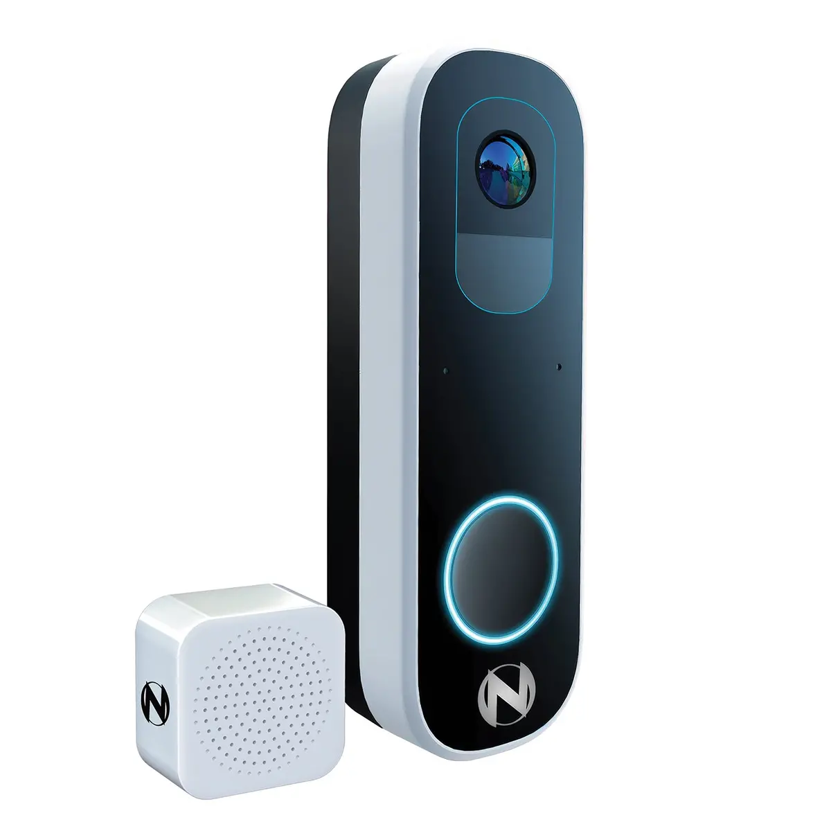 2K Wi-Fi Smart Dual-Powered Video Doorbell With Chime - Black 1