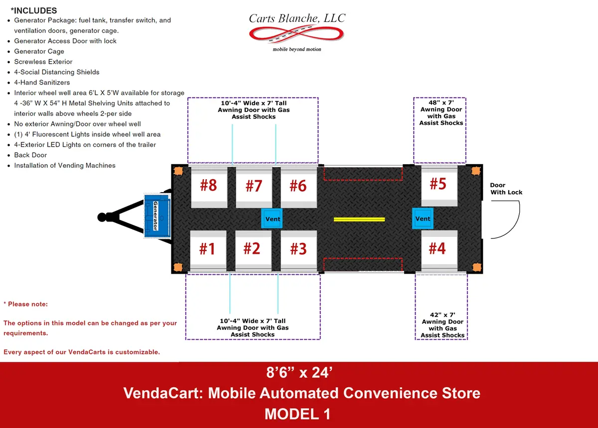 Vendacarts Mobile Convenience Store Model 1 1