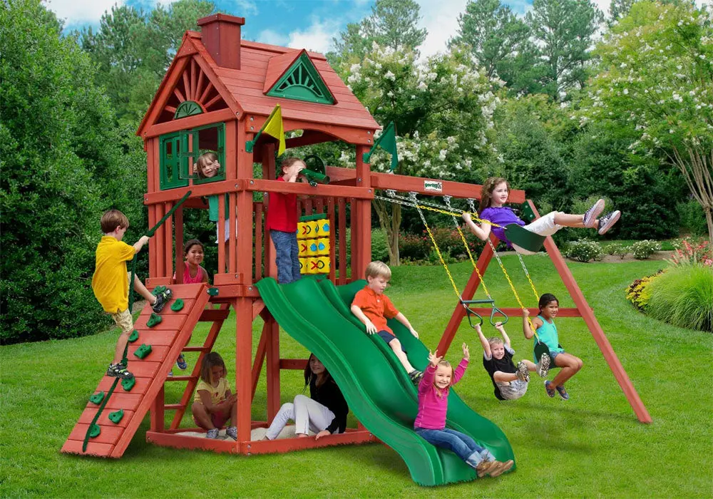 Double Down Wooden Swing Set 1