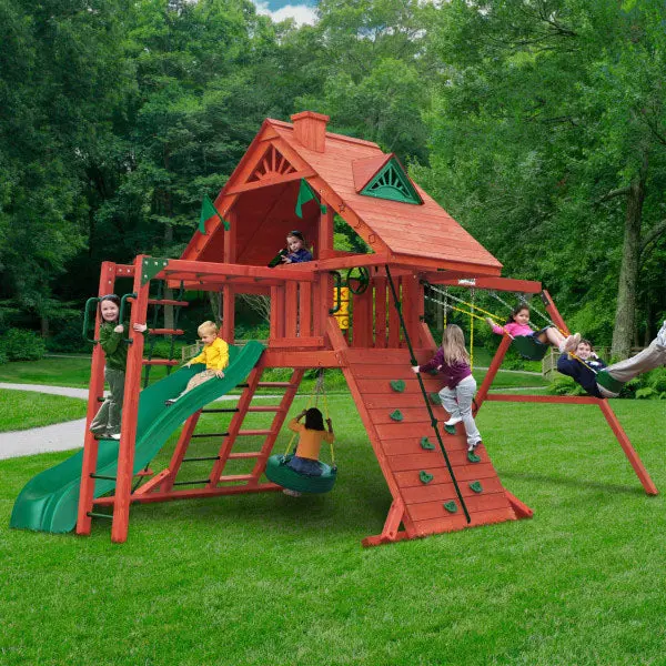 Sun Palace Ii Wooden Swing Set With Monkey Bars 1