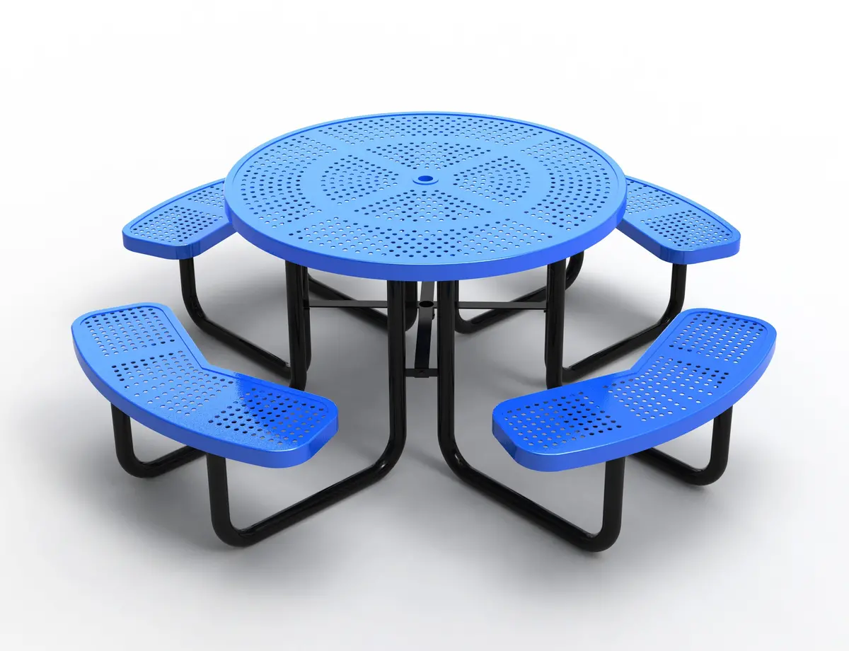 Perforated Steel 46" Round Picnic Table 1