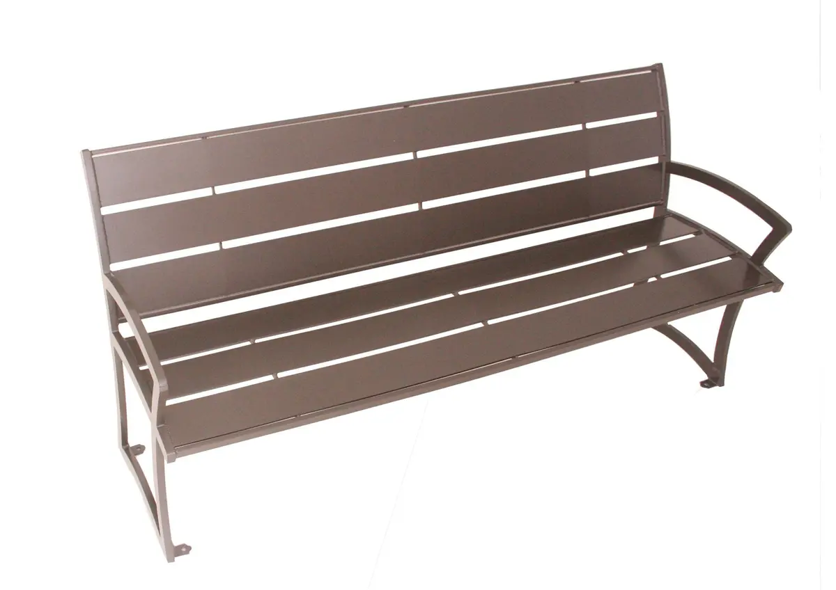 Madison Bench With Back - Powder Coated Steel 1
