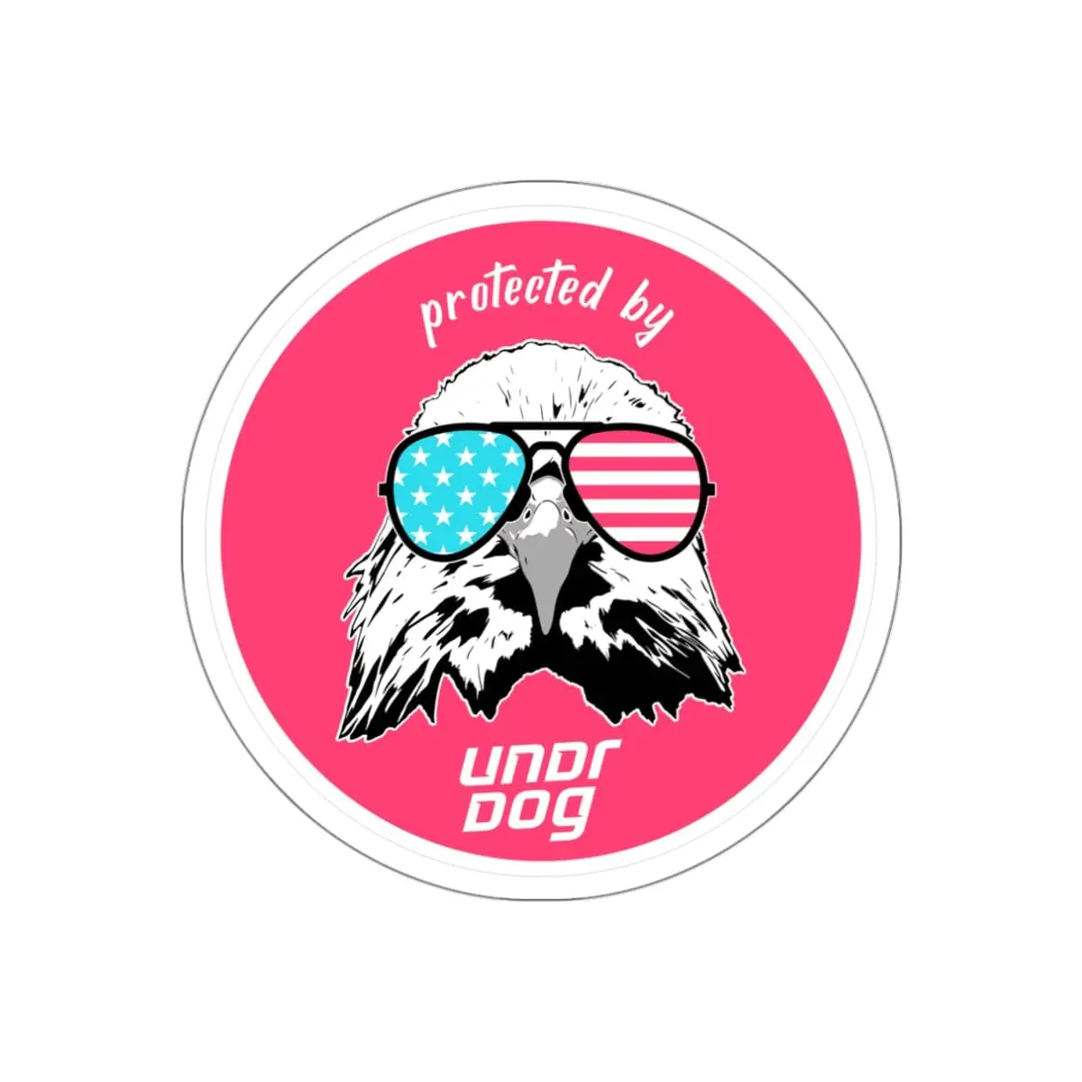 Protected By Undrdog Round Die-Cut Sticker 1