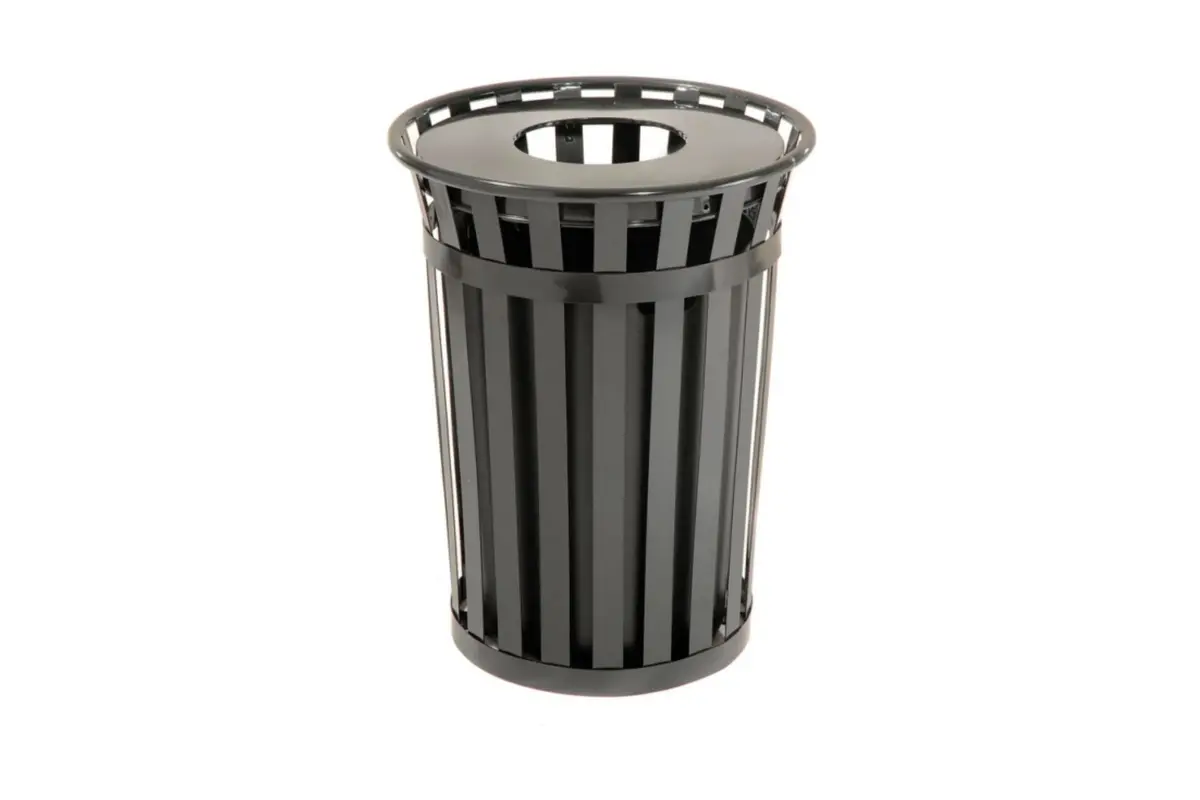 36 Gallon Slatted Wide Top Commercial Trash Receptacle 1