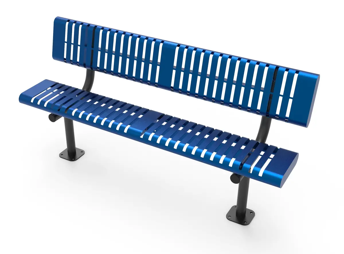 Horizontal Slat Bench With Back 1