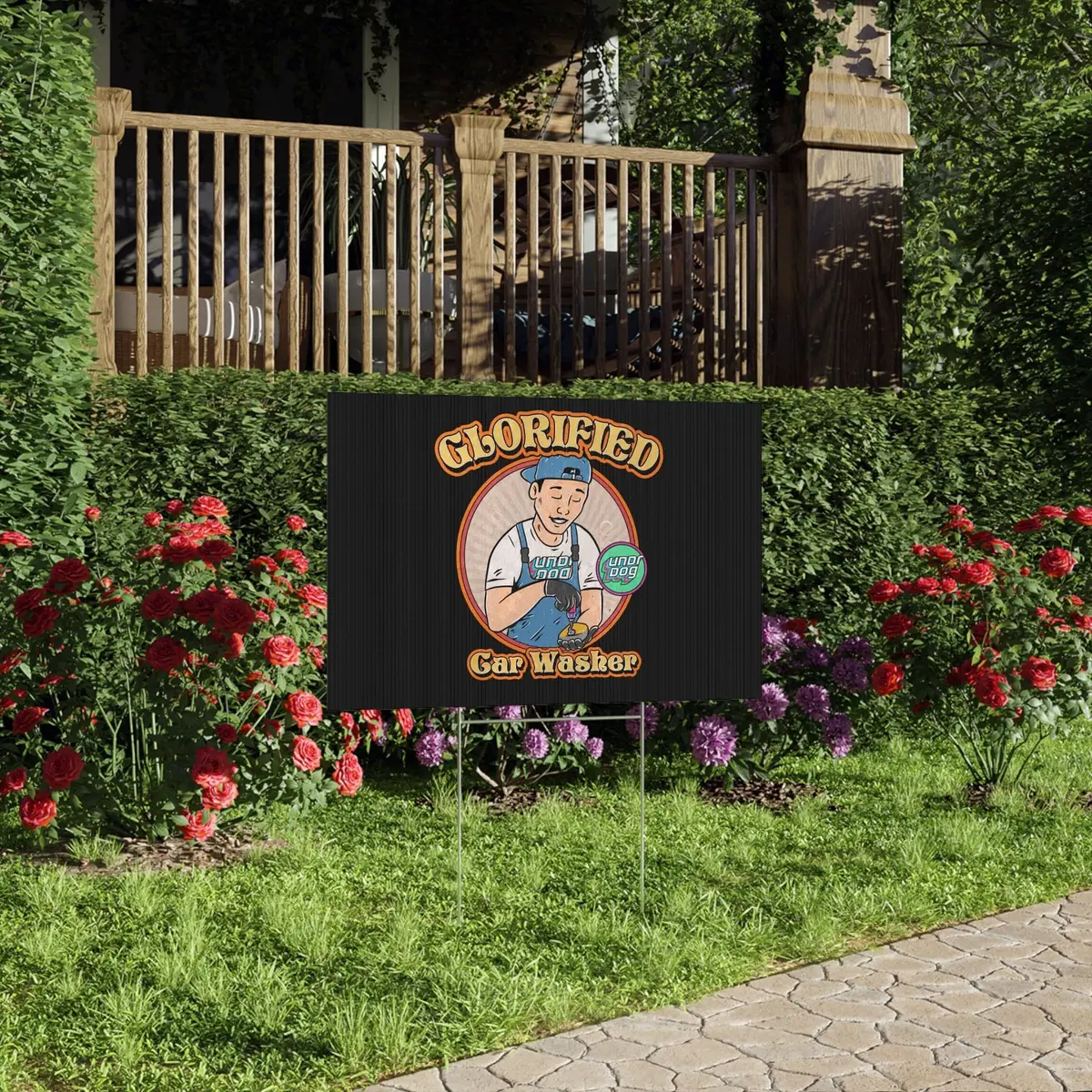 Glorified Car Washer Lawn Sign 1