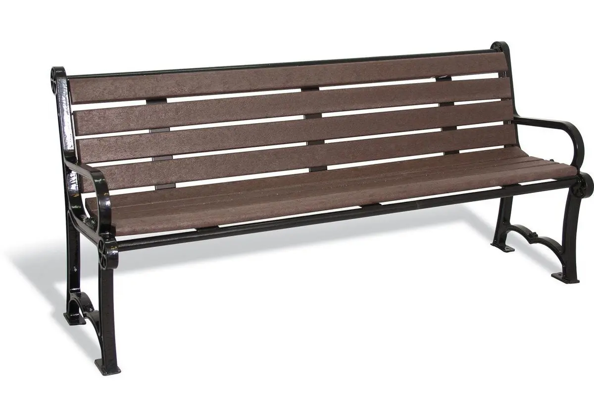 Charleston Recycled Bench With Back 1