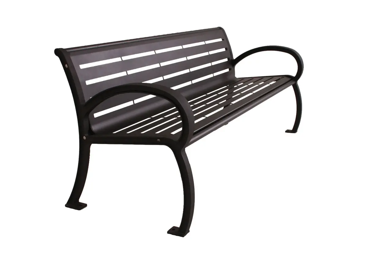 Wilmington Horizontal Slat Bench With Back 1