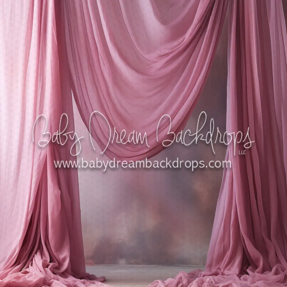 X Drop Art Drapes Carnation Pink Left (Md) 1