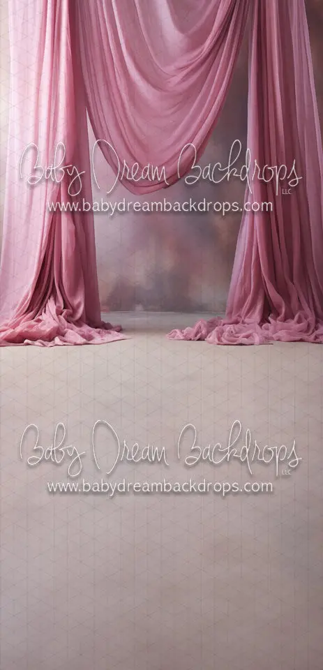 Carnation Pink Art Drapes – Left Sweep Panel (Medium)