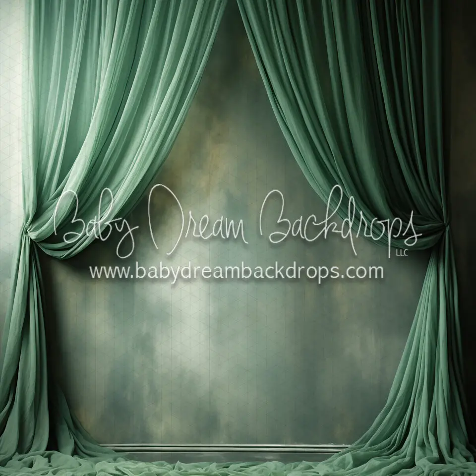 X Drop Art Drapes Sage Left (Md) 1