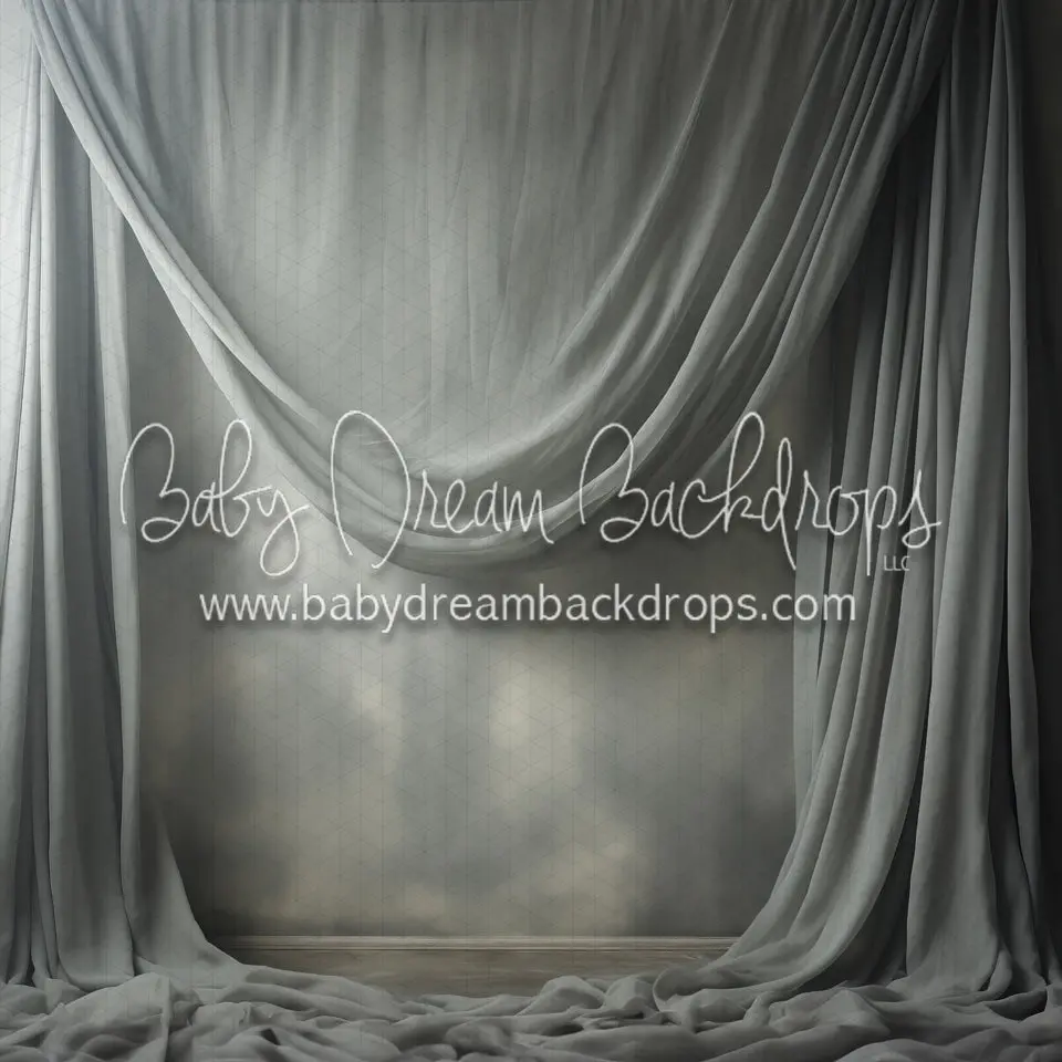 Art Drapes Smoke Left Panel Wallpaper (Md)