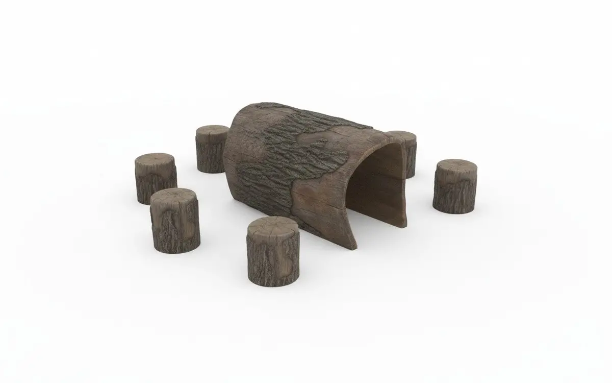 Nature Themed Playground Log Crawl Tunnel 1