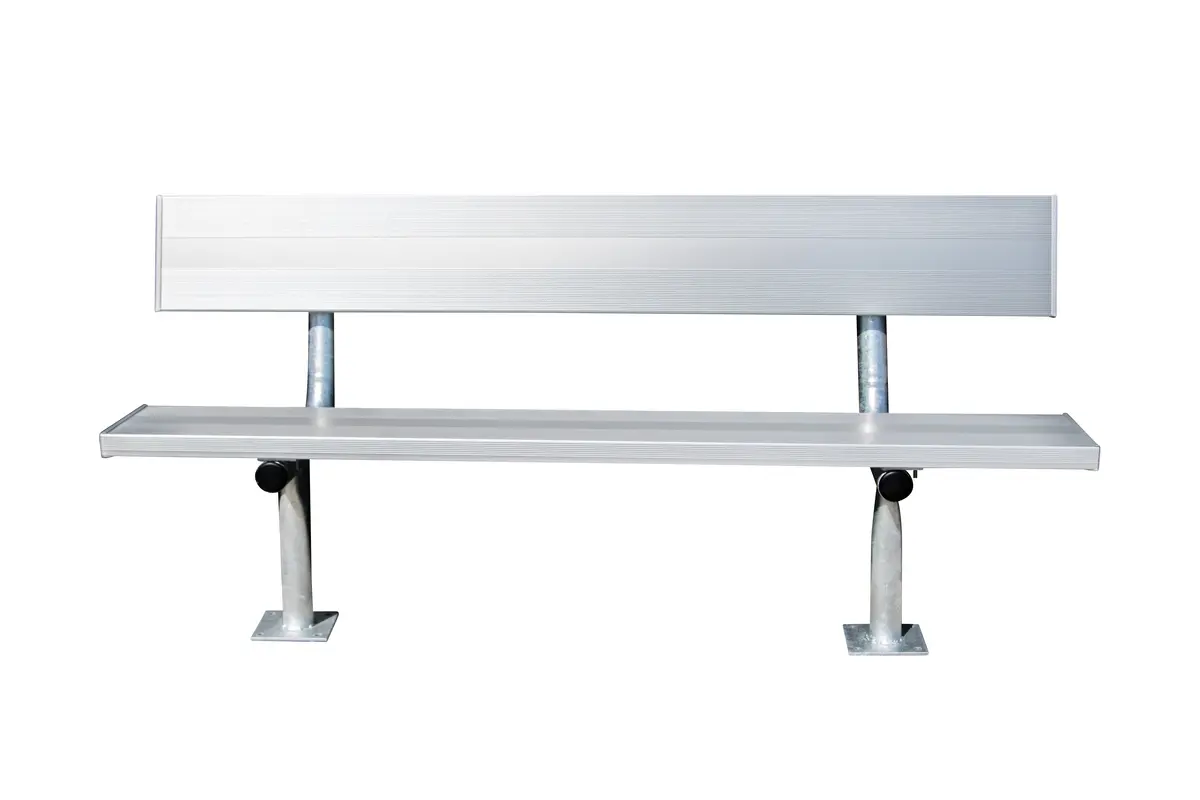 Permanent Bench With Galvanized Steel Legs & Backrest (Surface Mount) 1