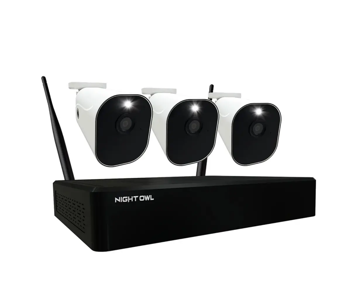 10 Channel 1080P Wi-Fi Nvr With 1Tb Hard Drive And 3 Wire Free Battery 1080P Spotlight Cameras With 2-Way Audio 1