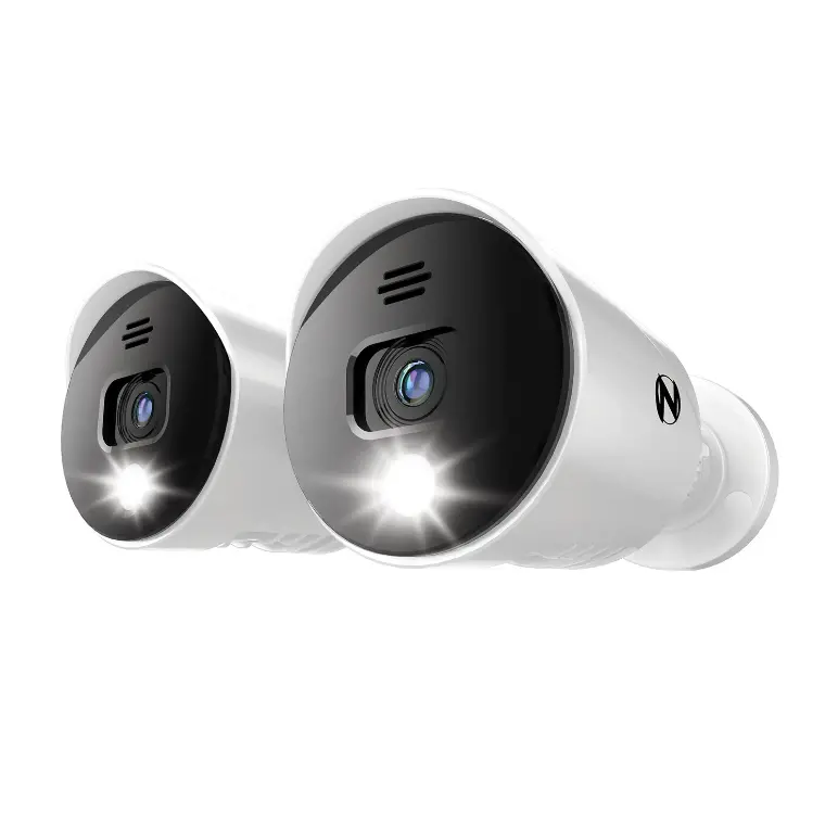 Refurbished Add On Wired 1080P Spotlight Cameras With Audio Alerts And Sirens - 2 Pack - White 1
