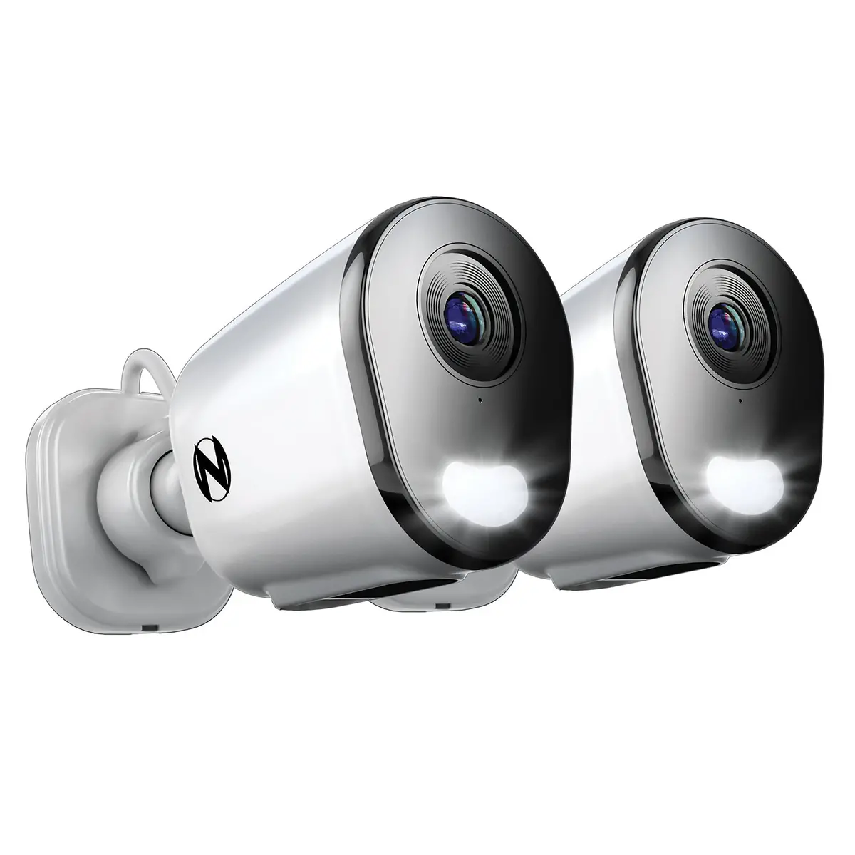 Refurbished Wi-Fi Ip Plug In 4K Hd Deterrence Cameras With 2-Way Audio And Audio Alerts And Sirens – 2 Pack - White 1