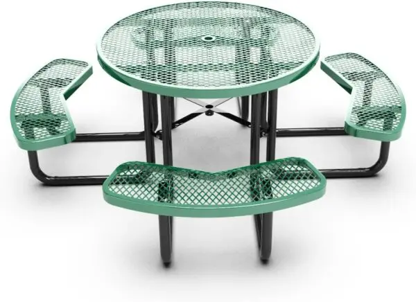 Expanded Metal 46" Round Picnic Table 2