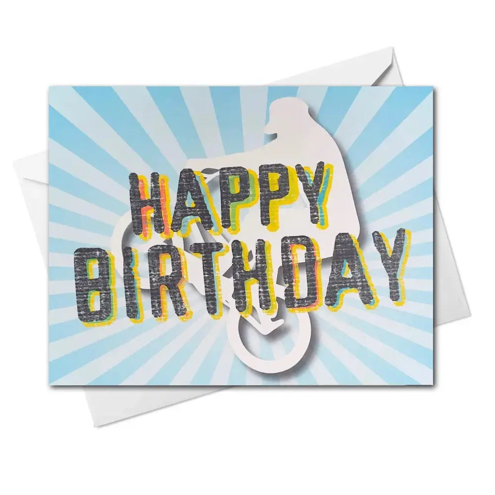 Happy Birthday Bmx - Greeting Card Blue 2