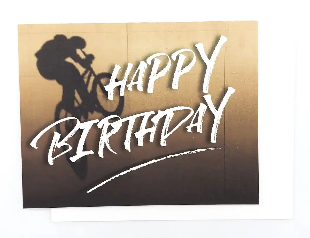 Happy Birthday Bmx - Greeting Card Brown 1
