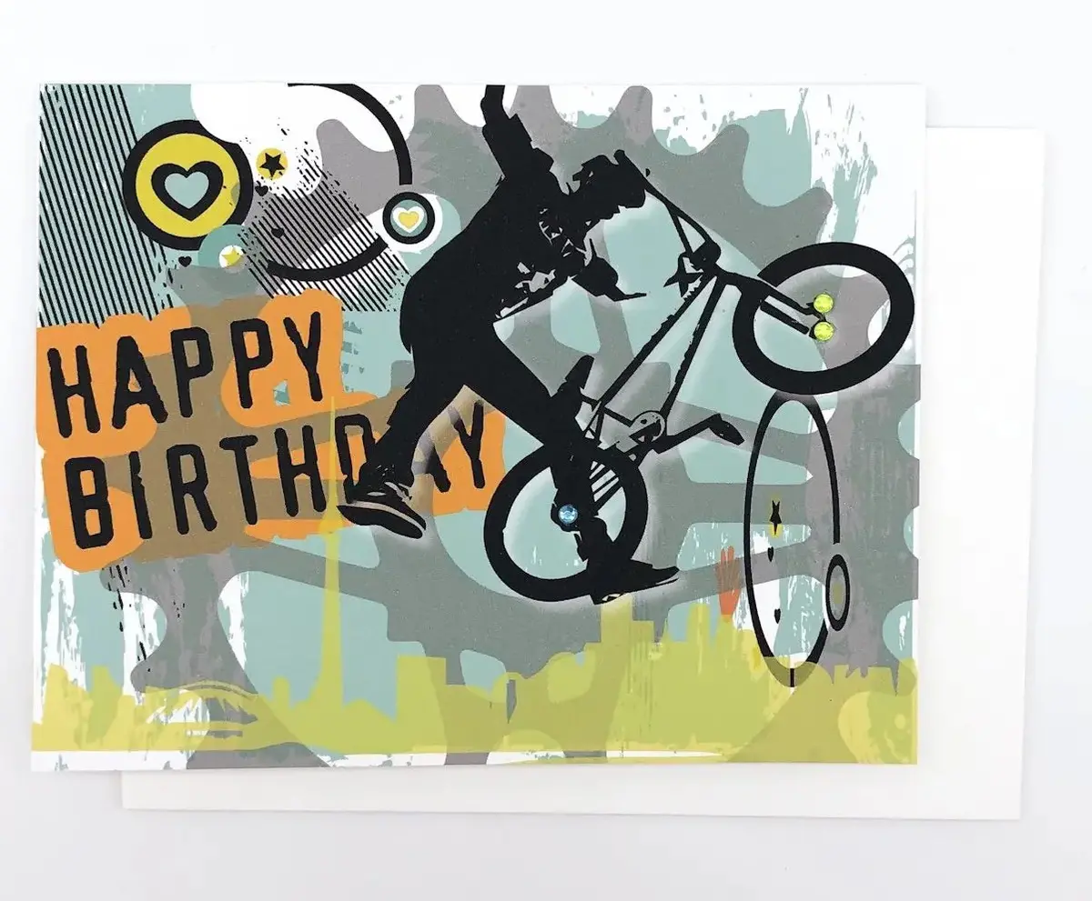 Happy Birthday Bmx Tricks - Greeting Card 2
