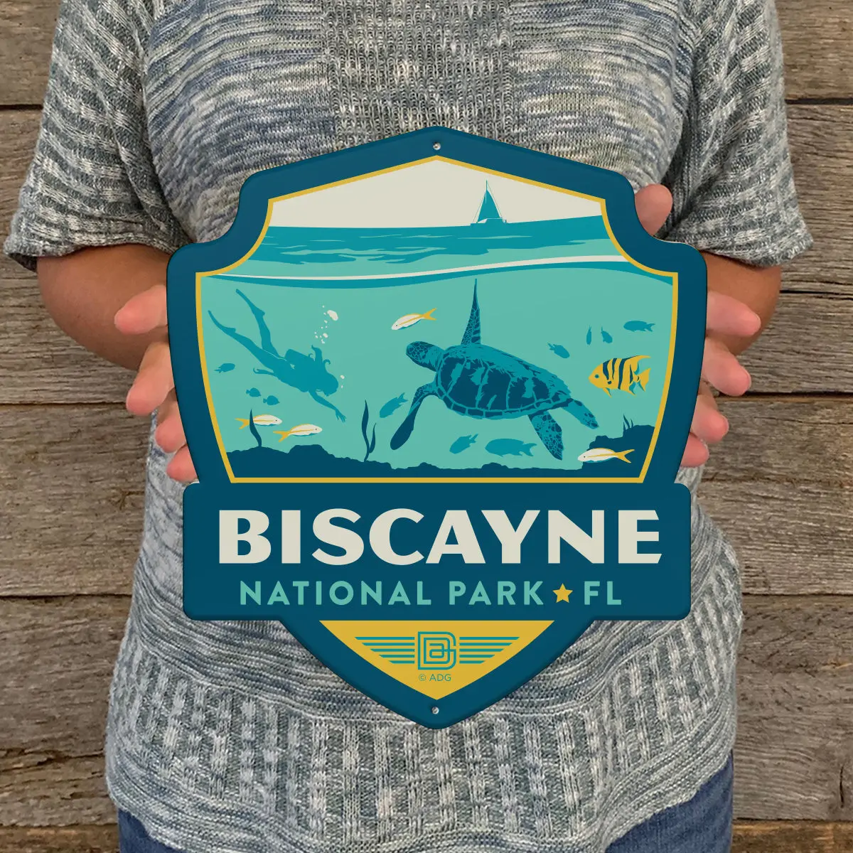 Metal Emblem Sign: Np Biscayne National Park 1
