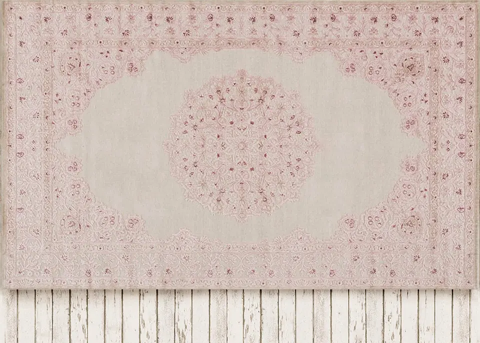 Pink Oriental Rug Fabric Floor (Wm) 1