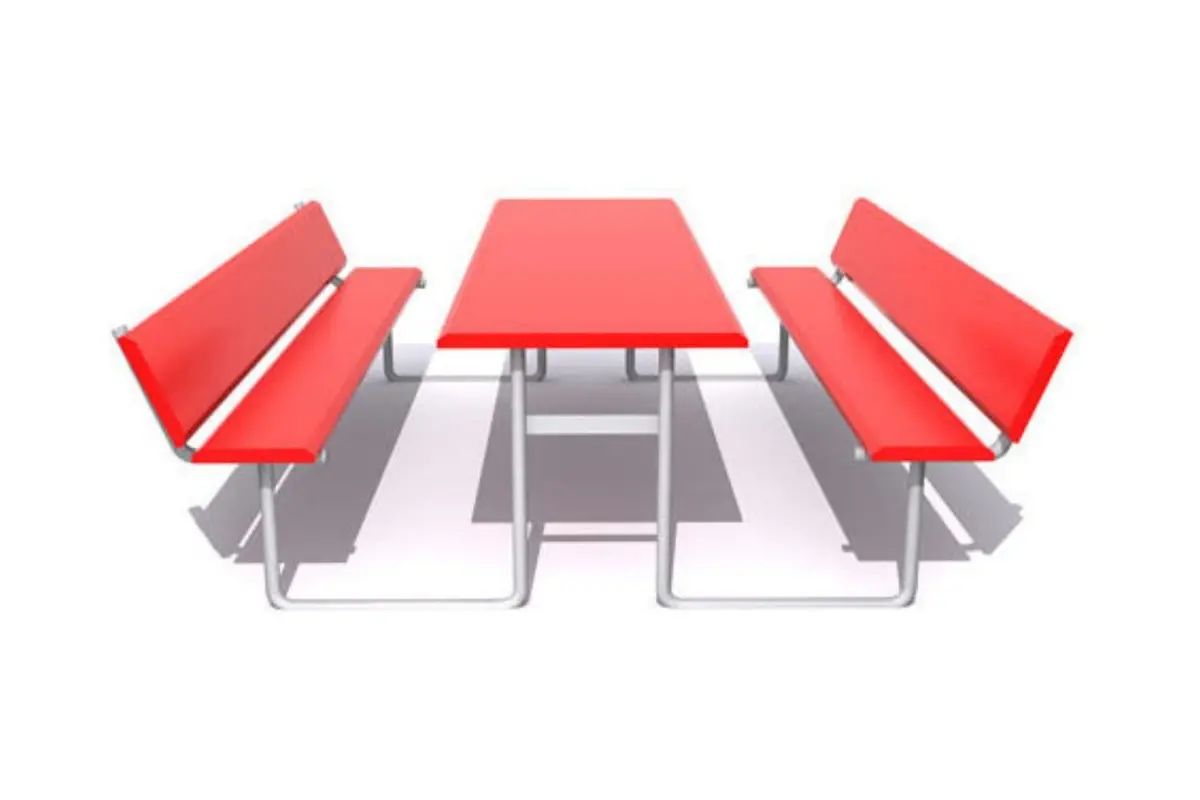 Rectangular Picnic Table With Seat Backs 1