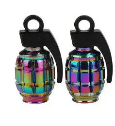 Grenade Valve Caps Oil Slick (Pair) 1