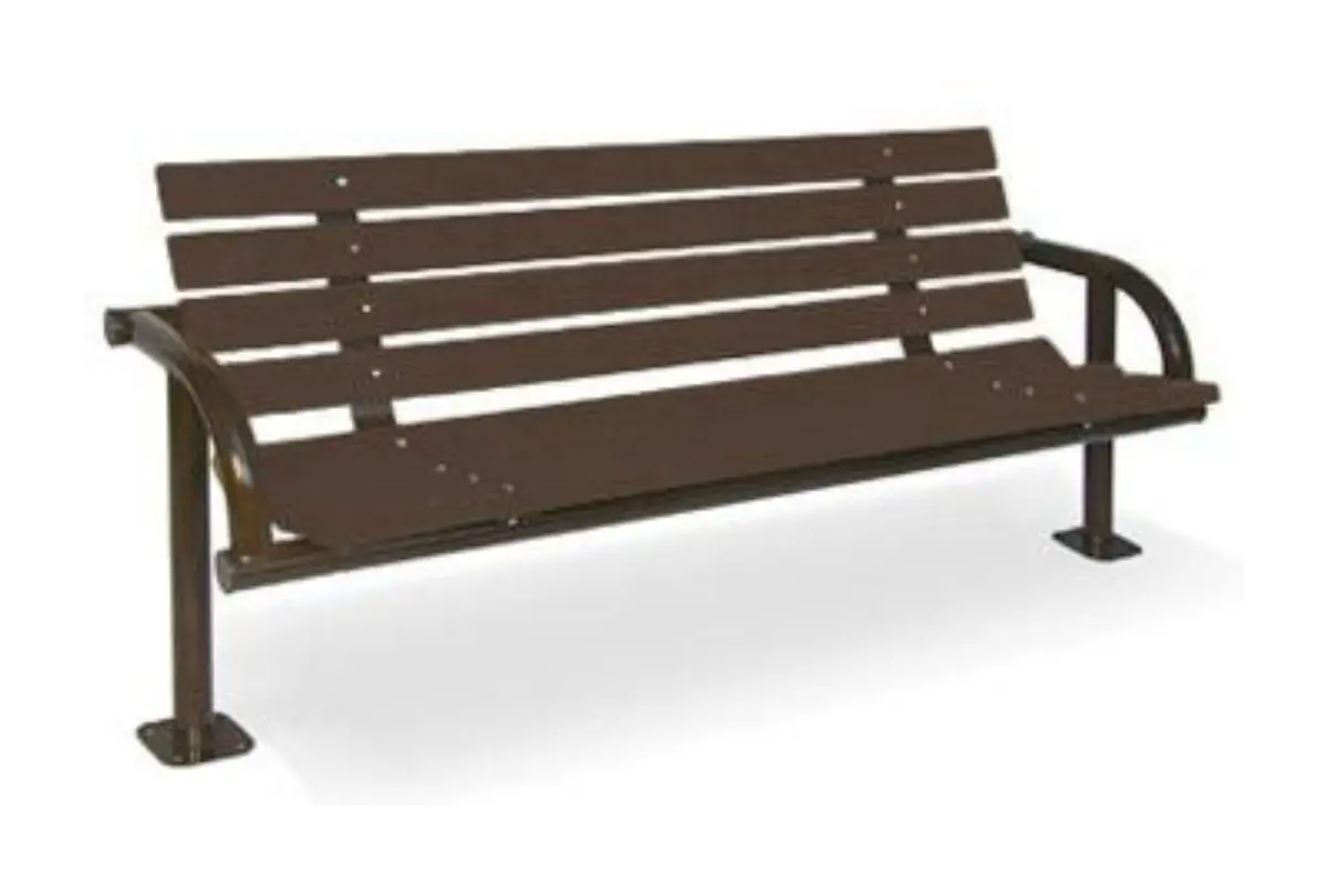 Single-Post Contour Park Bench Recycled Plastic 1