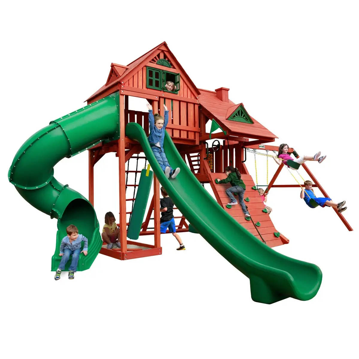 Sun Palace Deluxe Wooden Swing Set 1