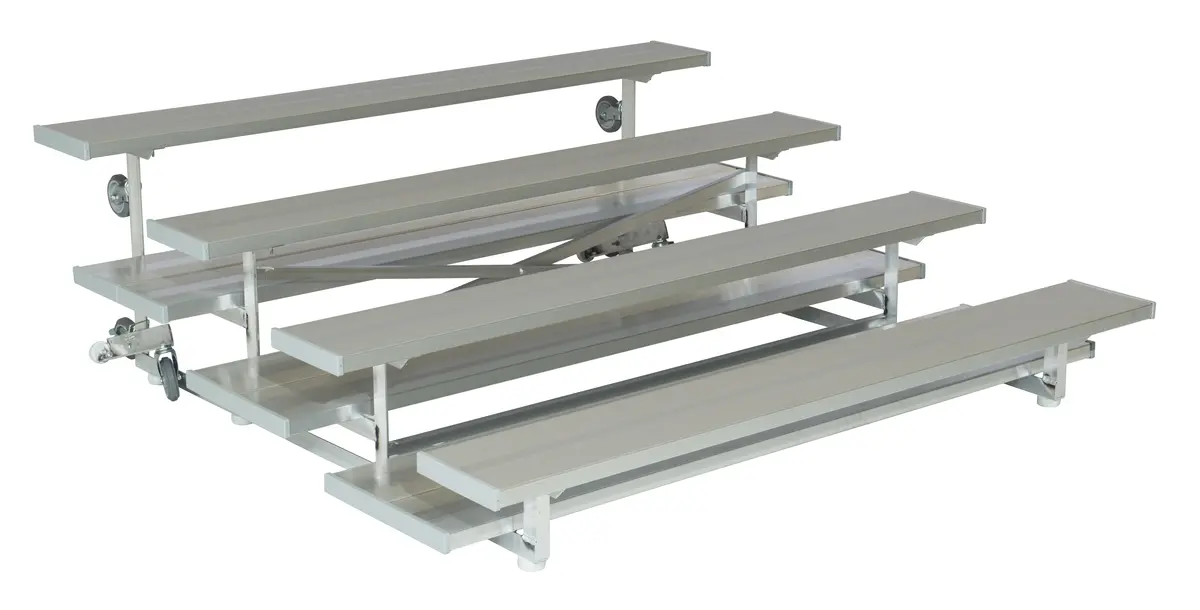 Compact Tip-N-Roll Bleachers – 3 or 4 Rows, Low-Rise Design - Image 2