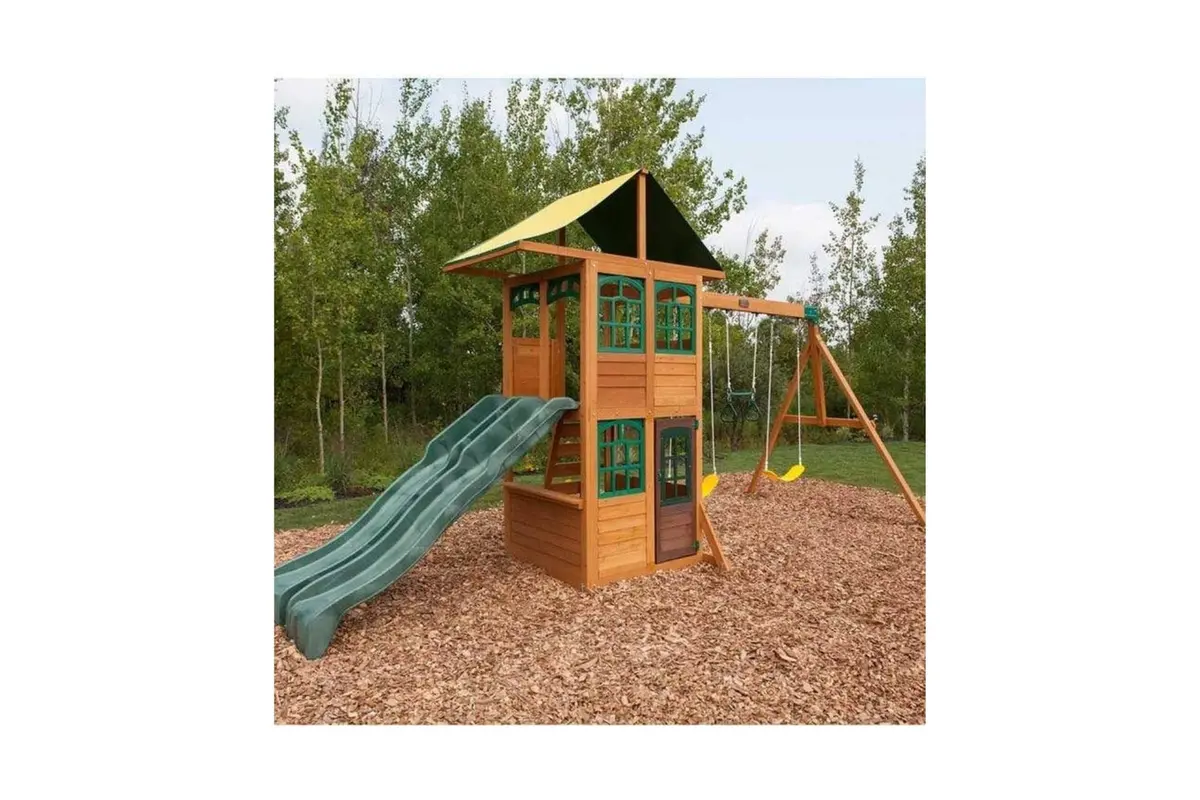 Treasure Cove Wooden Swing Set 1